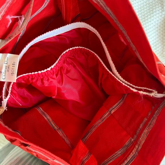 Vintage CHRISTIAN DIOR SPORTS Linen Red White Striped A-Line Skirt Size XS / S - Picture 6 of 11